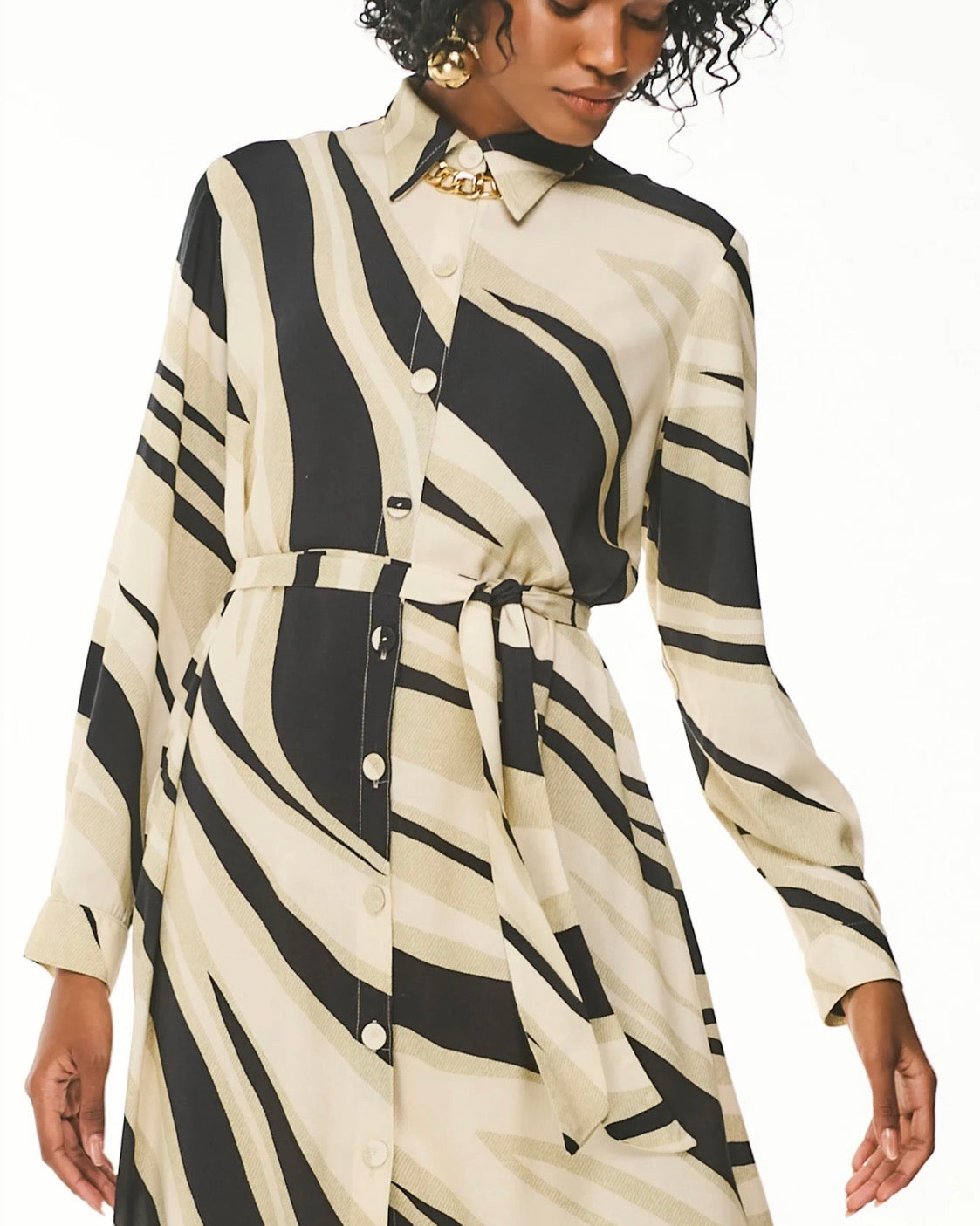 Chemise com Faixa Estampada