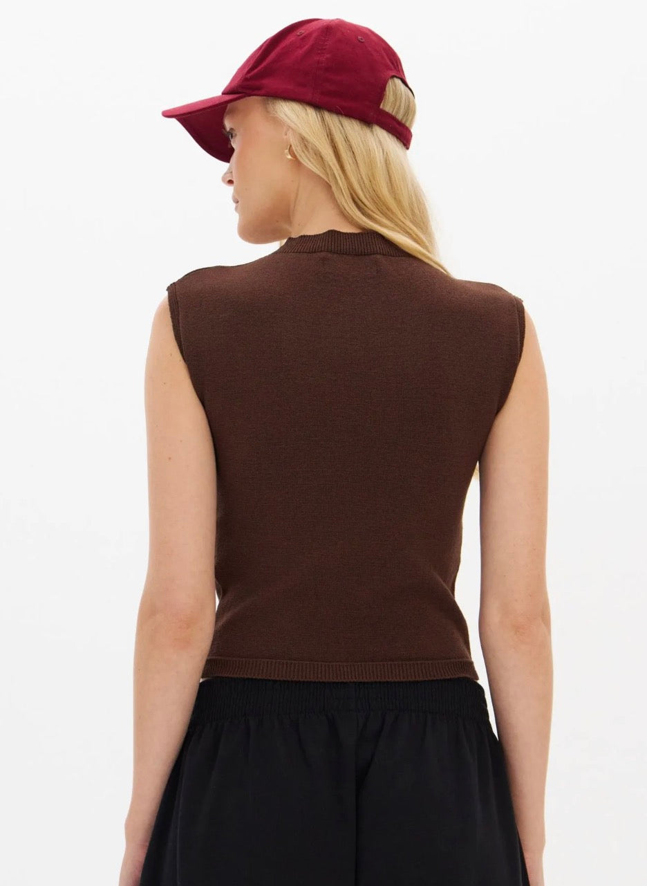 Blusa Tricô Cropped Gola Alta