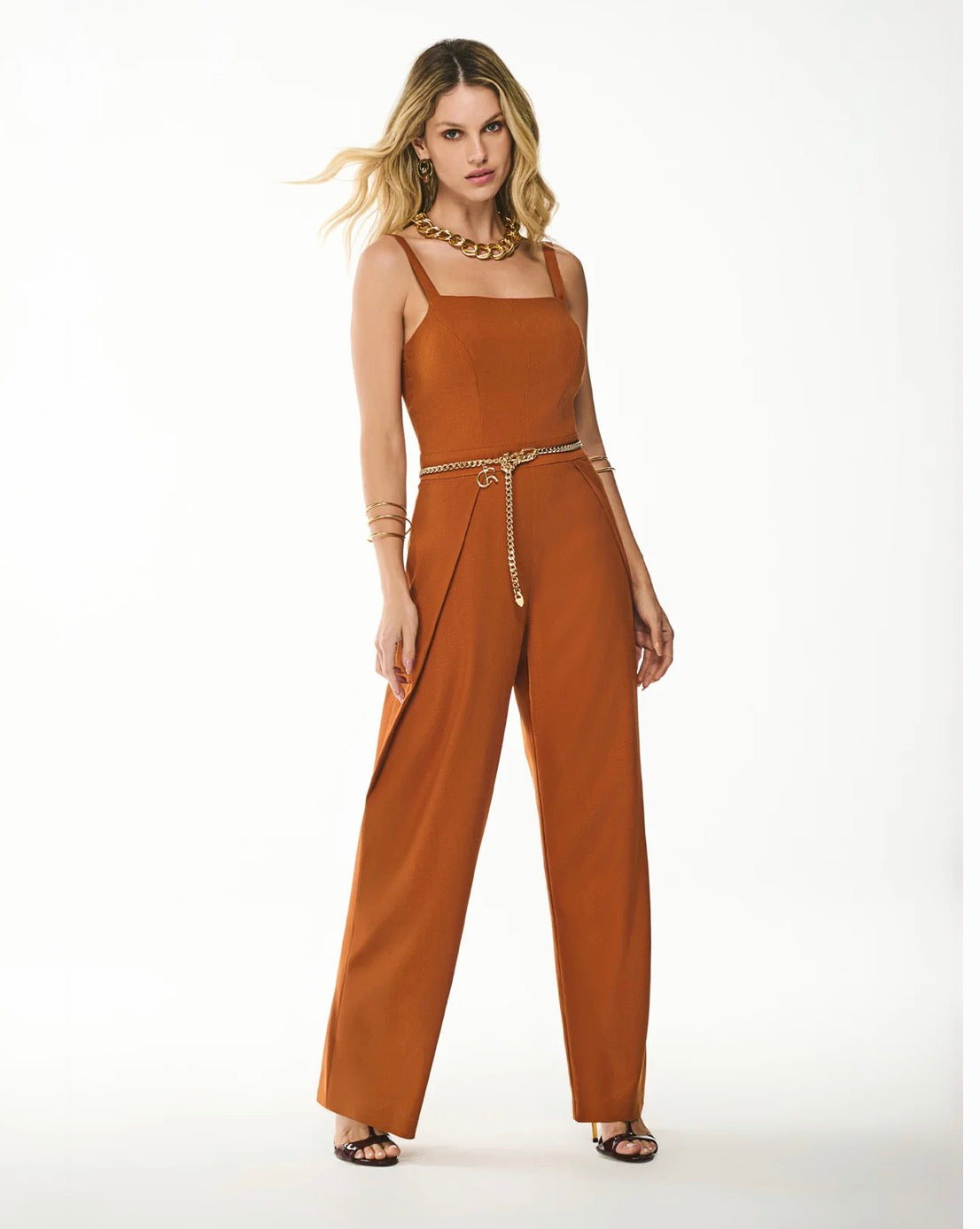 Macacão Wide Leg com Prega