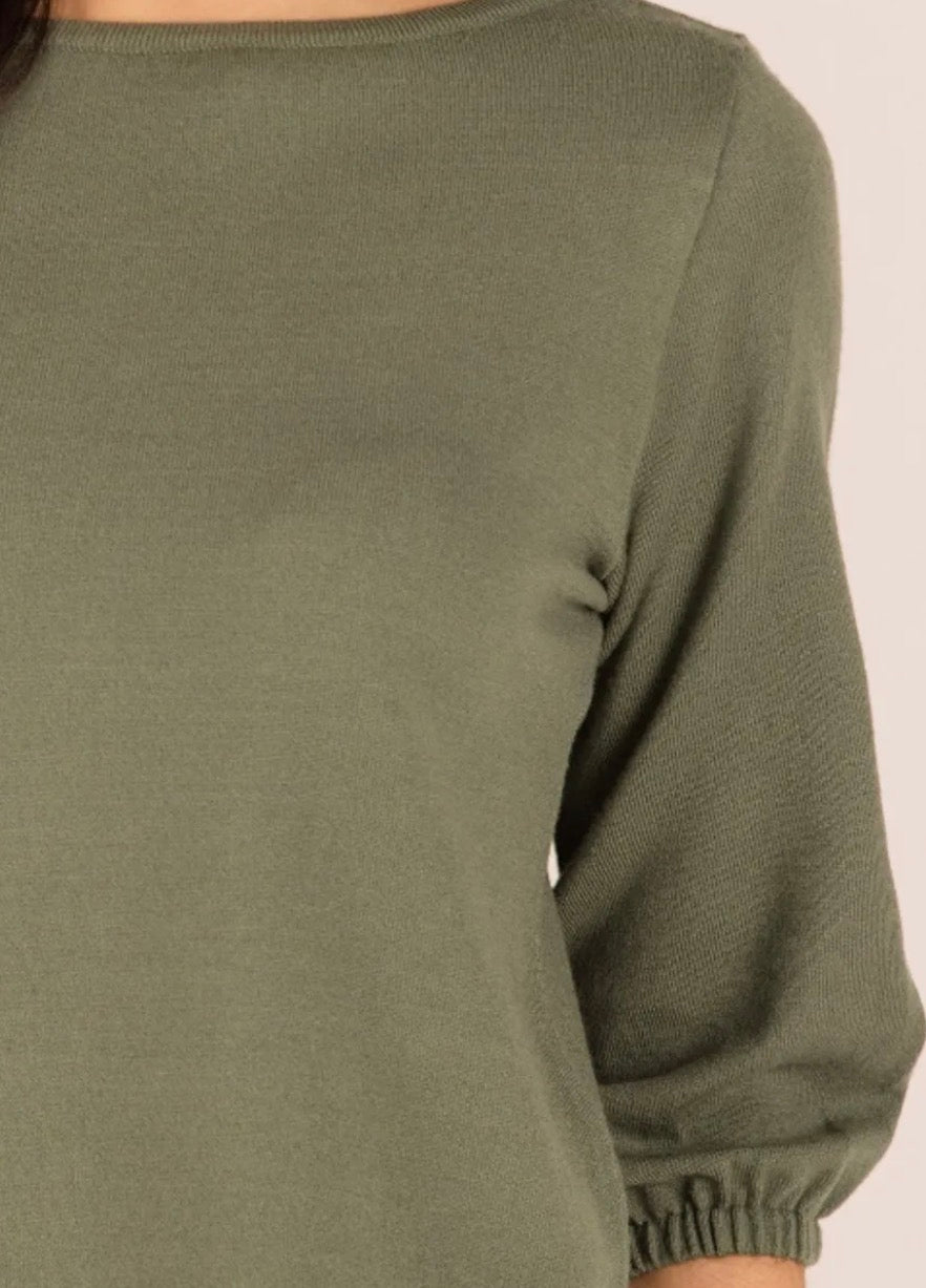 Blusa Tricot Manga 3/4 Bufante