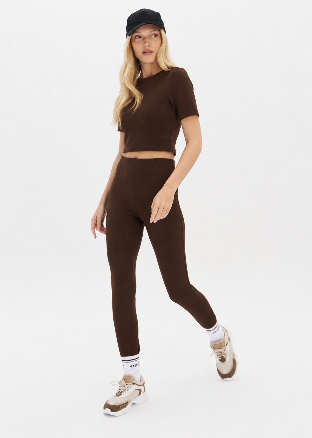 Blusa Cropped de Jacquard Manga Curta