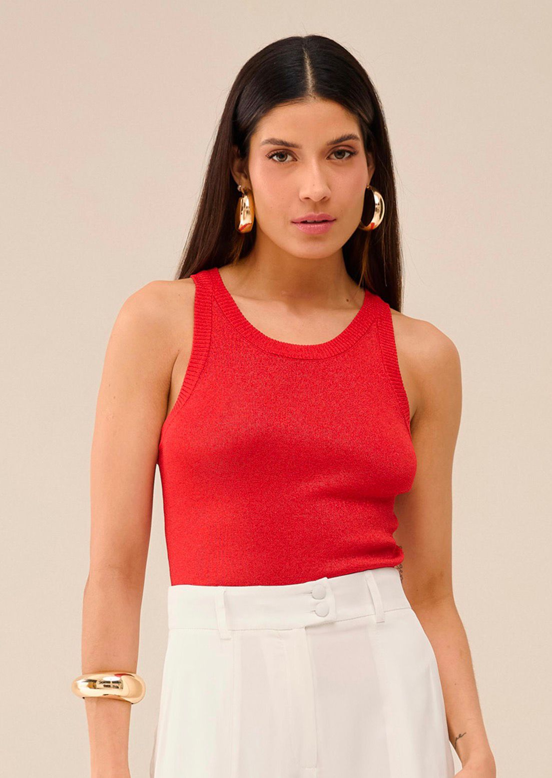 Regata Nadador Lurex Feminina Elegante