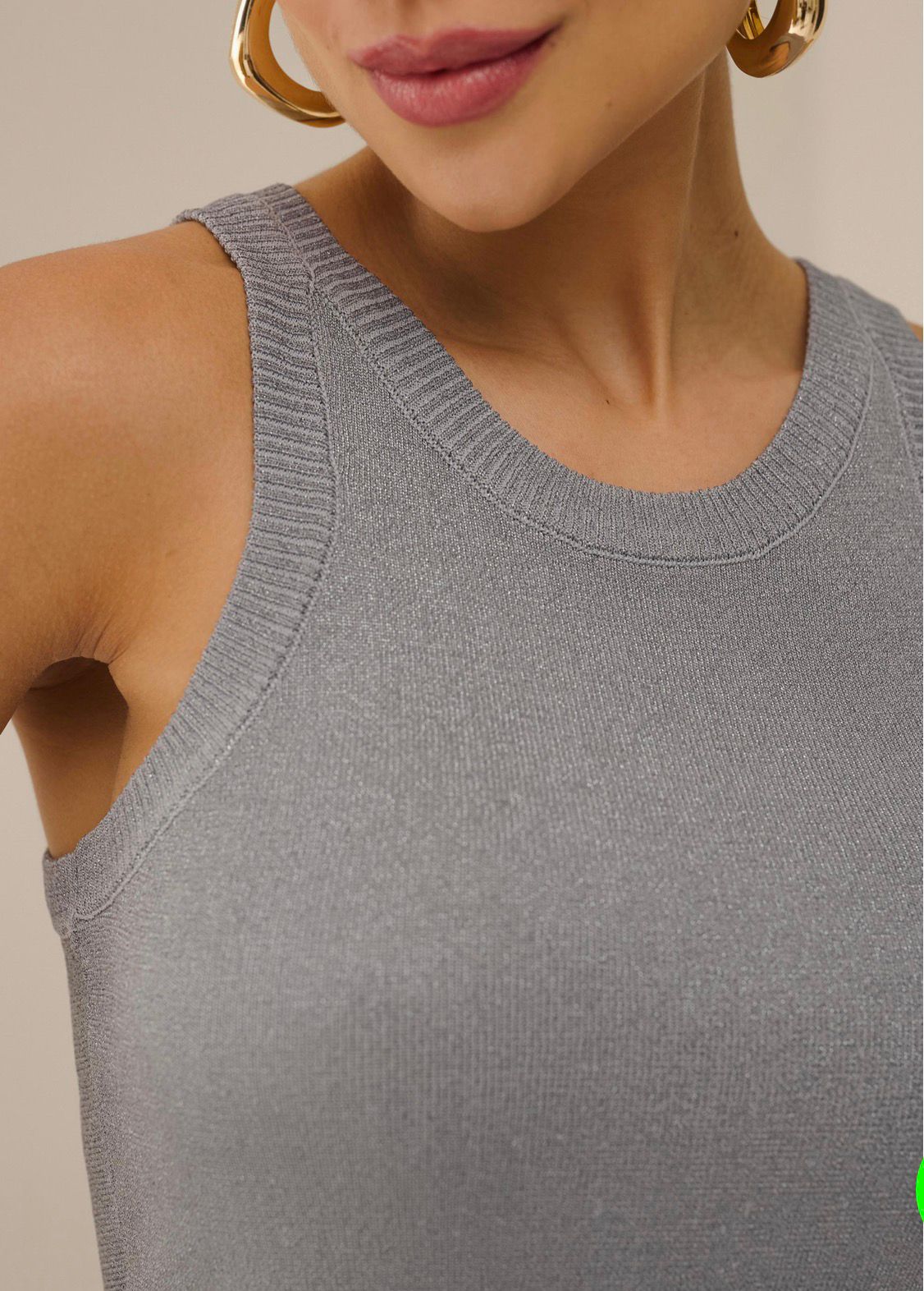 Regata Nadador Lurex Feminina Elegante