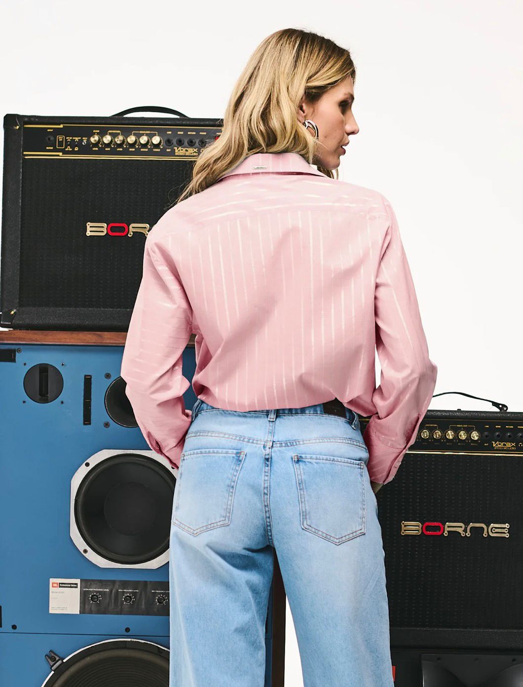 Camisa Listrada com Lurex