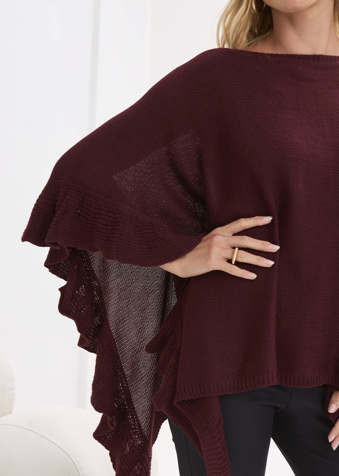 Poncho em Tricô Clara