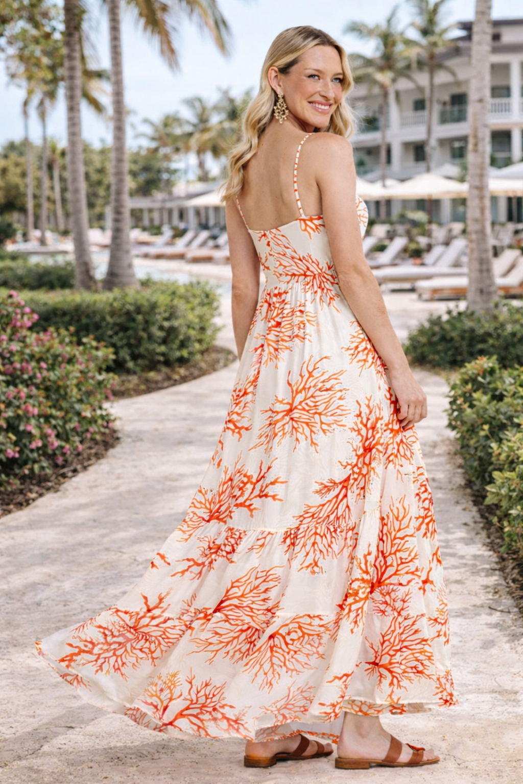 Vestido longo estampado