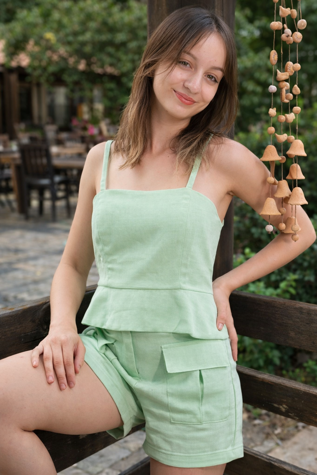 Conjunto composto por regata de alças e short