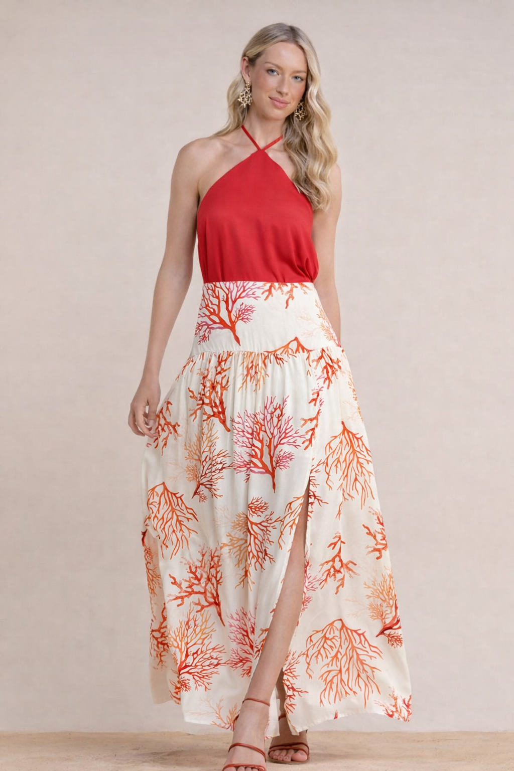 Saia longa estampada