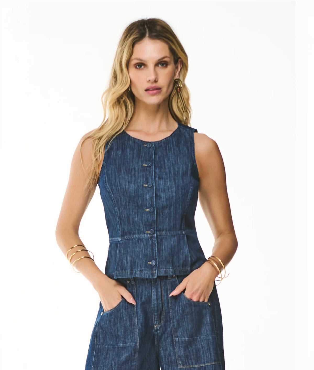 Blusa Colete Jeans Premium