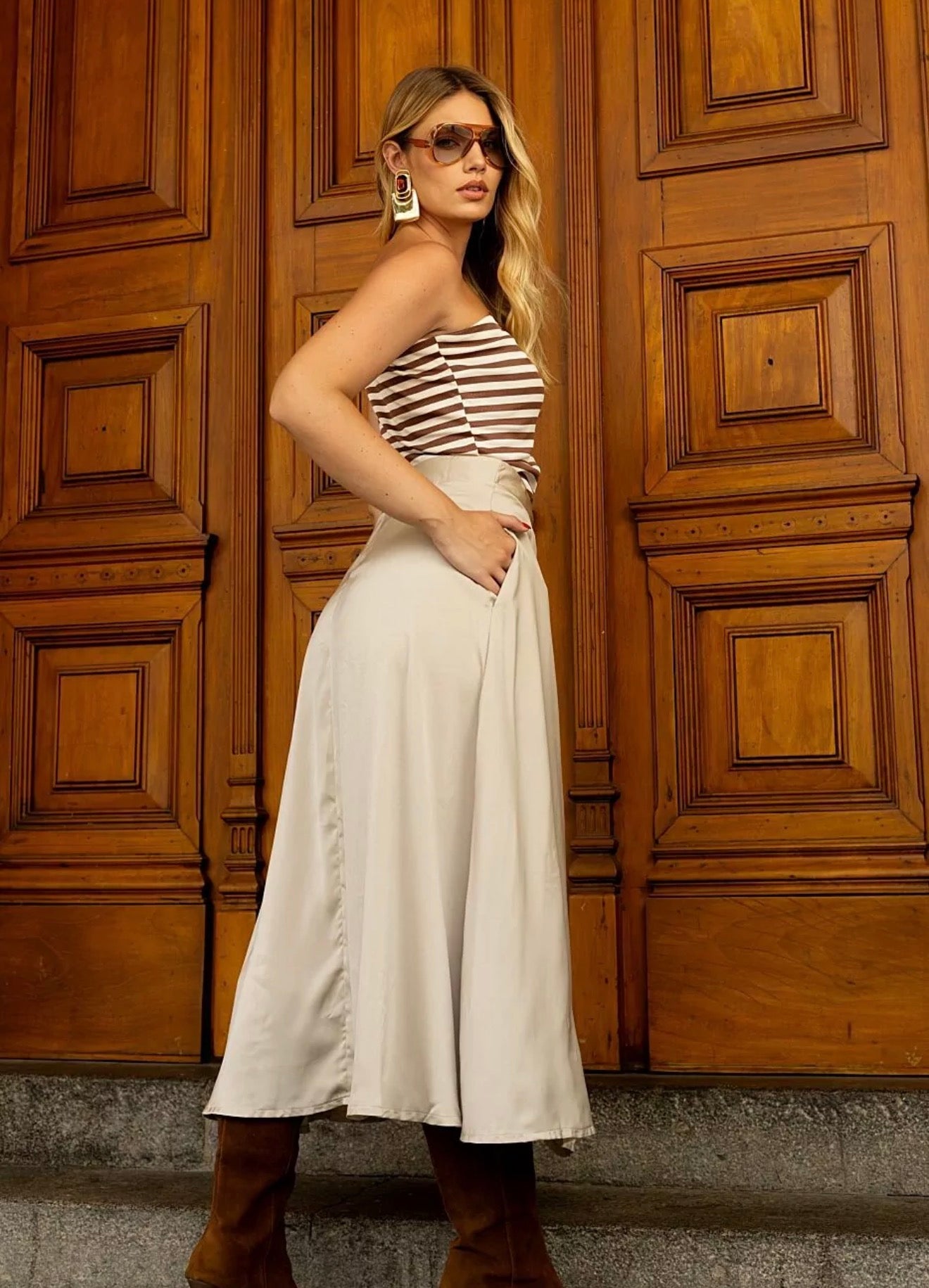 Saia Midi Satin