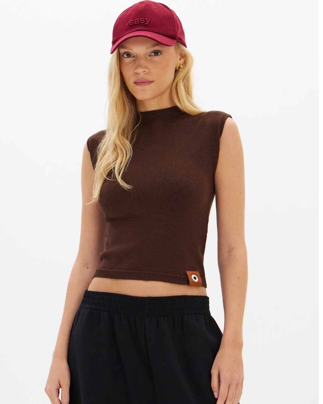 Blusa Tricô Cropped Gola Alta