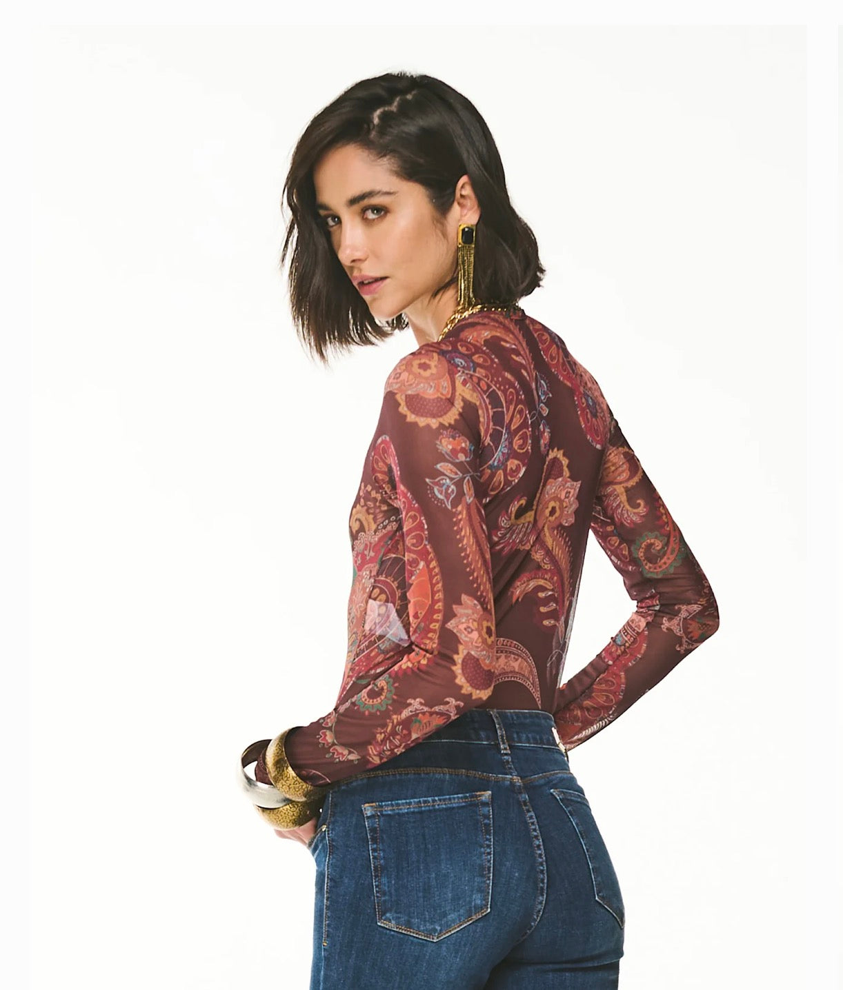 Blusa em Tule Estampada Bruma