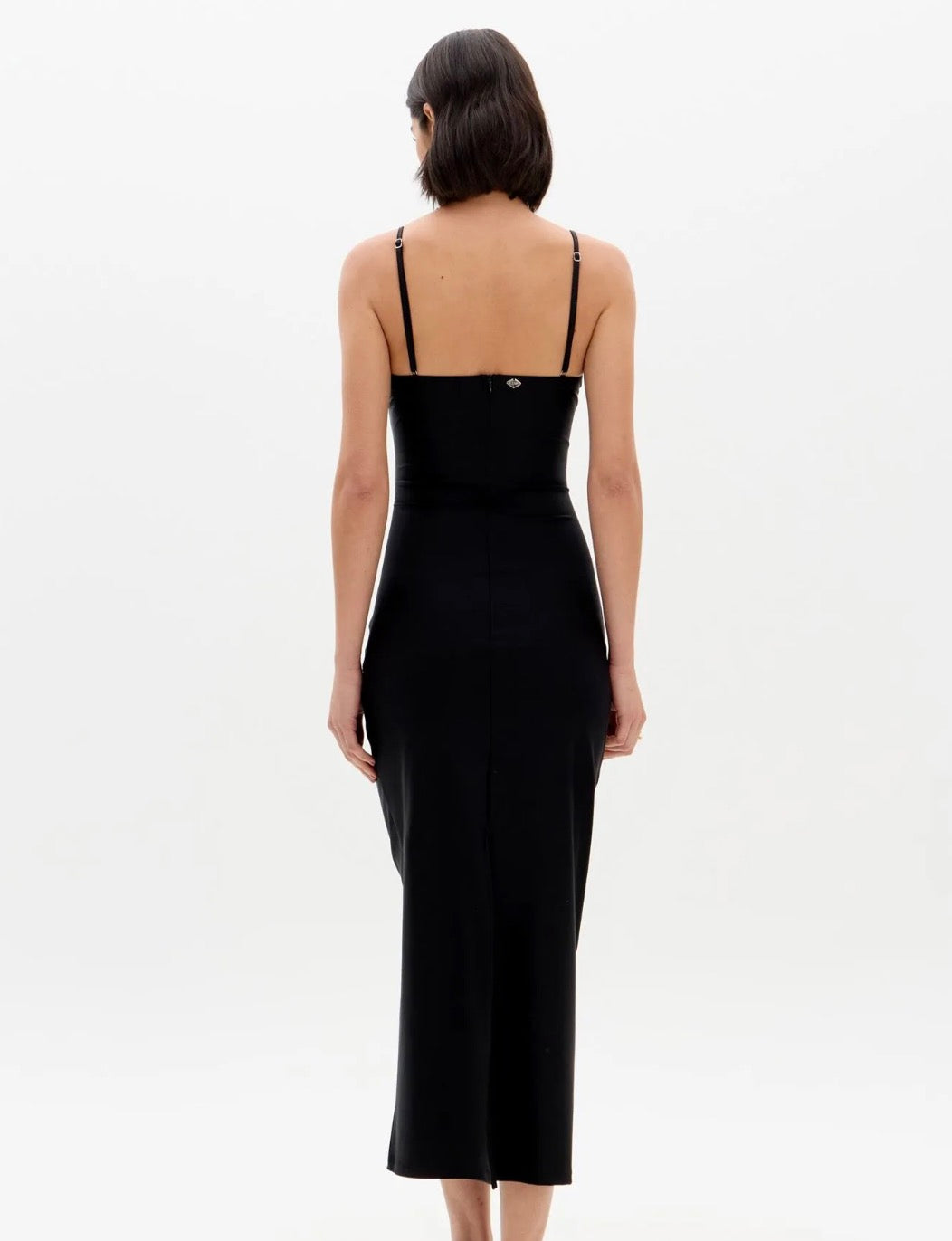 Vestido Super Midi de Alças com Torções