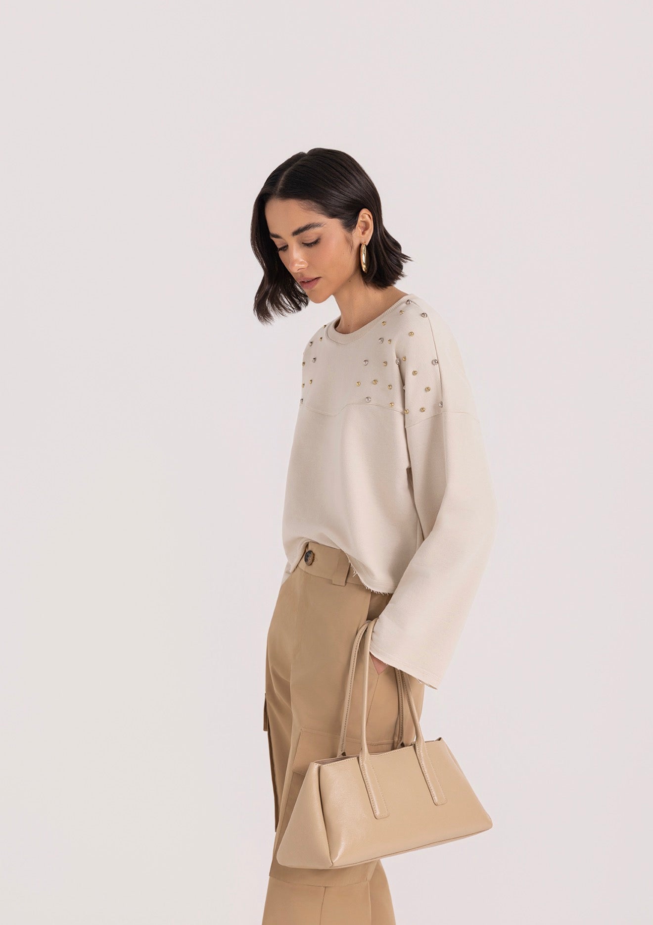 Blusa Manga Longa com Bordado Manual