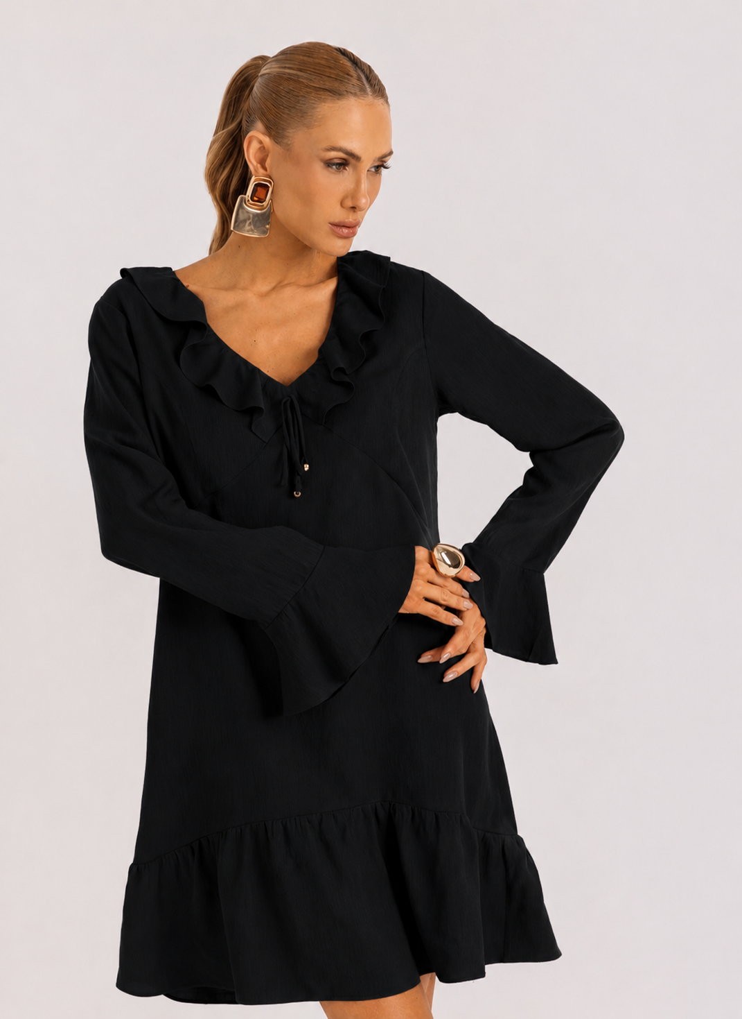 Vestido com Decote em V
