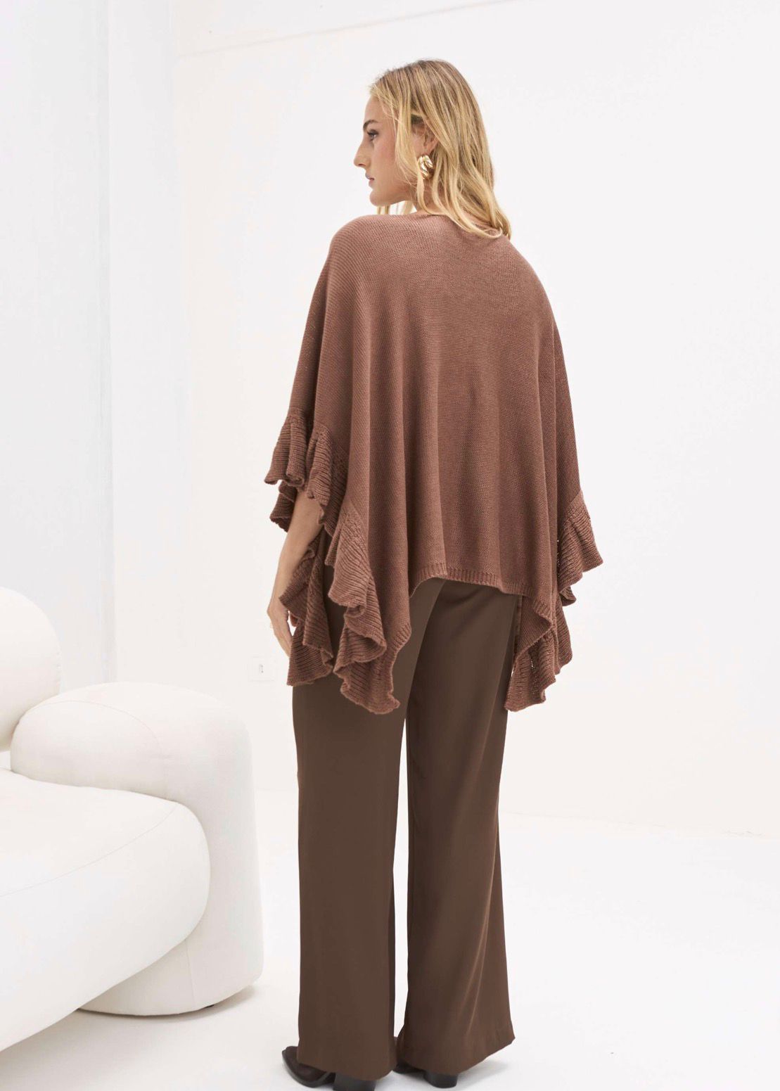 Poncho em Tricô Clara