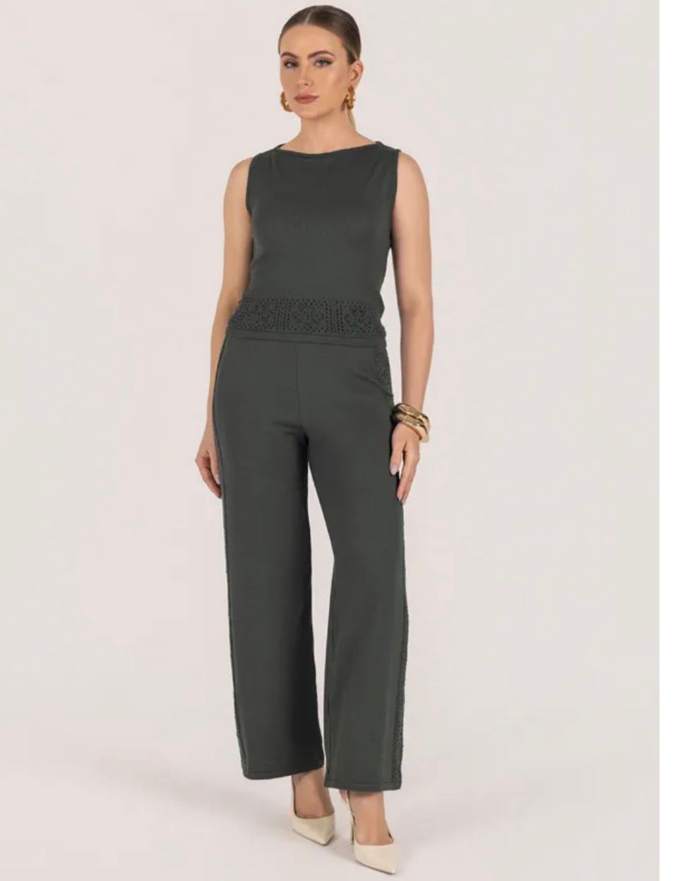 Cropped Tricot Regata Detalhe Barra